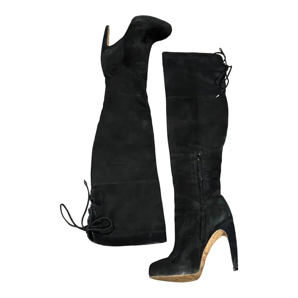 2000s Sam Edelman Kayla Over the Knee Suede Platform Boots 8.5